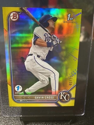 2022 Bowman Draft 1st Edition Gavin Cross Yellow Foil #/75~ Royals - Image 1 of 4
