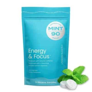 USA SHIP Energy & Focus Gum 90pcs Caffeine L-theanine B-12 & B-6 FAST SHIPMMENT - Picture 1 of 10