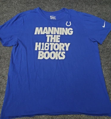 Camisa Indianapolis Colts Para Hombres XL Azul Corte Atlético NFL Peyton Manning Nike Foto 1 de 4