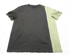 Shein Men's Soft Short Sleeve Crew Neck Colorblock T-Shirt LB3 Black/Green Large