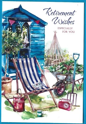 Retirement Best Wishes Greeting Card for Him Male Happy Gardening Allotment Shed - Image 1 of 3