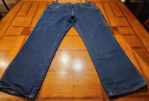 REDHEAD FLANNEL LINED BLUE DENIM JEANS MENS 38/32 HEAVY DARK DENIM EUC - Picture 1 of 10