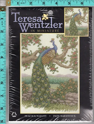 Peacock Majesty Teresa Wentzler in Miniature Leisure Arts Counted Xtitch 113975 - Image 1 of 4