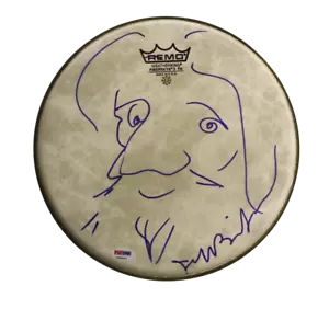 JEFF BRIDGE SIGNED AUTOGRAMM 10" DRUMHEAD MIT ORIGINAL ART SKETCH! SEHR SELTENE PSA - Bild 1 von 1