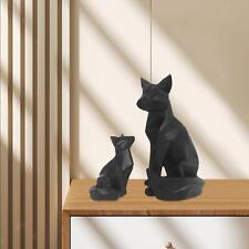 2Pcs Fox Figurines Home Decor Resin Sculptures for Bedroom Cabinet Office