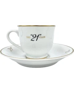 New The "21" Club NYC Demitasse Cup & Saucer Espresso New York City Coffee - Picture 1 of 12