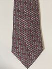 Hermes Red, White, and Gray Luxury Silk Tie