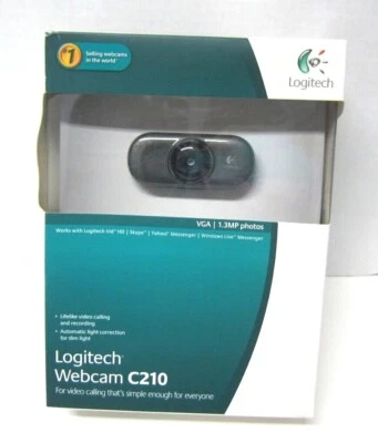 Logitech USB C210 Web Cam V-U0019 Zoom Skype Online Video - Image 1 of 4