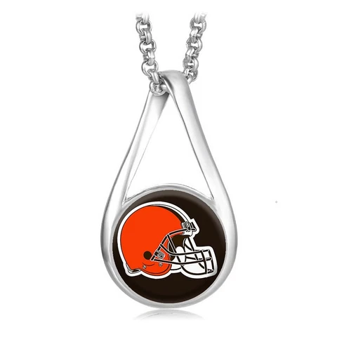 Cleveland Browns Women's Sterling Silver Link Chain Necklace With Pendant D28 Cover