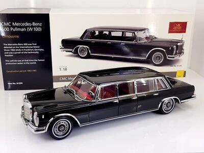 CMC 1:18 Mercedes-Benz 600 Pullman Limousine 1963-81(W100)Black M-200 *RETIRED* - Image 1 of 4