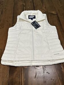 NWT! Lands' End Women's Outerwear Down Puffer Vest in Ivory Size Small (6-8)