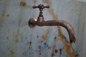 Gravur Wasserhahn Kupferteil Antik Vintage Wasserhahn Kupfer Wasserhahn - Bild 1 von 9
