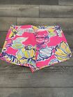 Lilly Pulitzer Adie Shorts Bright Pink Floral Cotton Women’s Size 0