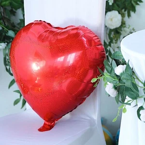 2 RED 15" wide Hearts Mylar Foil Balloons Wedding Birthday Party Decorations - Picture 1 of 5