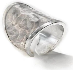 Handcrafted 925 Sterling Silver Adjustable Open Boho Statement Ring Women Gift - Picture 1 of 6