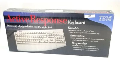 NEW VINTAGE 2000 IBM ACTIVE RESPONSE KEYBOARD WHITE 09N5544 SEALED - Image 1 of 4