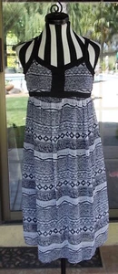 Empire Waist Hi Low Hemline Black & White Summer Dress Sz. XL Girls - Picture 1 of 4