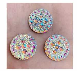 10 Harz Cabochons 10|12 mm Strasssteine Glitzer Kristal Diamanten Glanz - Bild 1 von 4