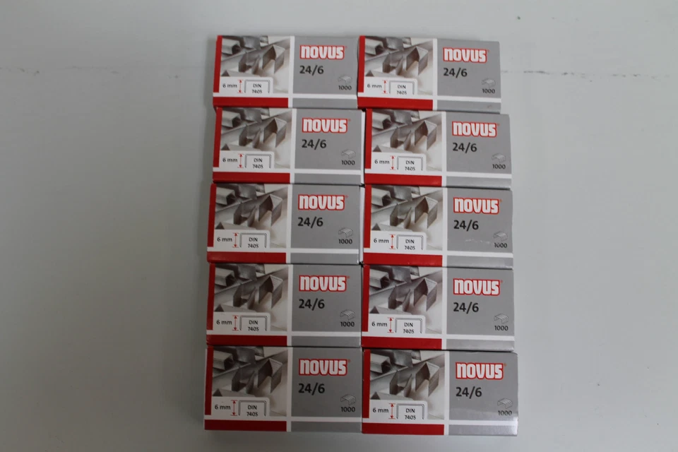 10 Pack Novus Heftklammern 24/6, 10.000 Heftklammern, verzinkt
