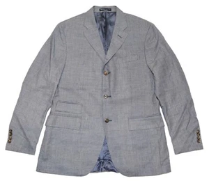 $ 2295 Polo Ralph Lauren Herren 100 % Kaschmir Blazer Mantel Jacke marineblau kariert 40R - Bild 1 von 3