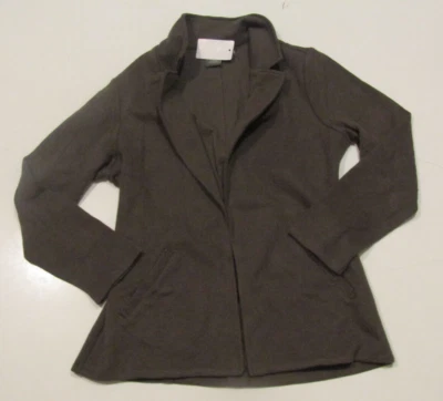 NWT Womens MATTY M Pebble Brown Knit Boyfriend Blazer Open Front Jacket Sz Large - Image 1 of 2