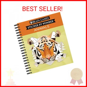 Brain Games - Sticker by Number: Animals - 2 Books in 1 (42 Images to Sticker) S - Picture 1 of 2