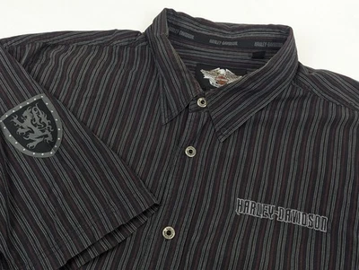 Camisa Harley Davidson Para Hombres 3XL Manga Corta Botón Frontal Bordado Parche Motociclista Foto 1 de 4