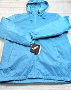 TOTES Womens Jacket Windbreaker Fleece Lined Hood Water Resistant Blue Size Med - Picture 1 of 10