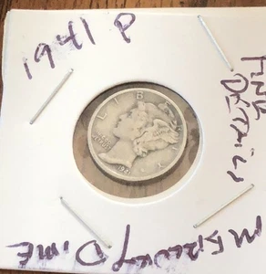 1941-P Mercury Dime Key Date • 90% Silver, Rare Low Mintage Coin!, VG, N008 - Picture 1 of 2