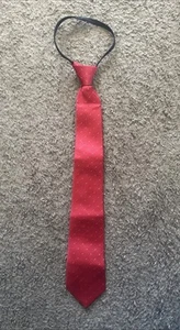 Red School Boys Toddler Wedding Satin Elastic Neck Tie  25cm - Picture 1 of 6