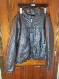 Marc New York Distressed Faux Leather Moto Style Black Men's Jacket - Size M - Picture 1 of 7