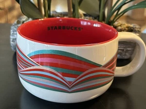 Bicchiere tazza ceramica Starbucks Holiday Swirl canna caramelle caldo freddo tazza caffè nuovo - Foto 1 di 13