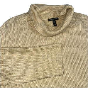 Suéter para mujer Eileen Fisher amarillo crema tejido cuello alto mediano - Imagen 1 de 8