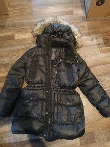 polo ralph lauren Coat With Removable Faux Fur  Hoodie  Size XL 16 Girls Blk... - Picture 1 of 8