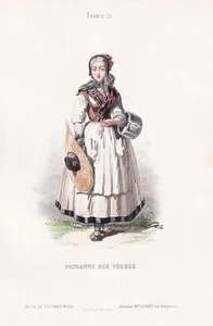 Vosges paysanne woman femme France costume Tracht engraving gravure 1800 - Bild 1 von 1