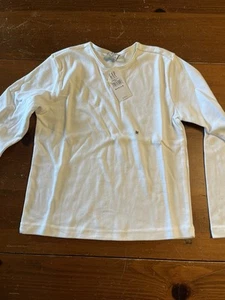 NWT Gap Kids White Long Sleeve Knit Shirt w/ Bow At Neck - Picture 1 of 4