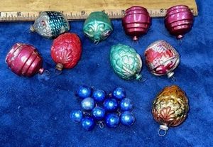 Antique Small Feather Tree Mercury Glass Christmas Ornaments Japan - Picture 1 of 10