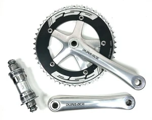 Shimano Dura Ace Track Crankset FC-7710 w/ Bottom Bracket FSA Chainring - Picture 1 of 8