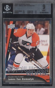 🏒 2009 Upper Deck Young Guns James van Riemsdyk #207 BGS 9 Rookie NHL Rc 10 SP