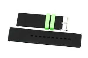 22MM BLACK GREEN RUBBER SPORT DIVER WATERPROOF WATCH BAND STRAP FIT INVICTA - Picture 1 of 2