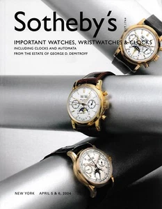 Relojes, relojes de pulsera y relojes importantes, Sotheby's abril de 2004 Nueva York Geo Demitroff - Imagen 1 de 8