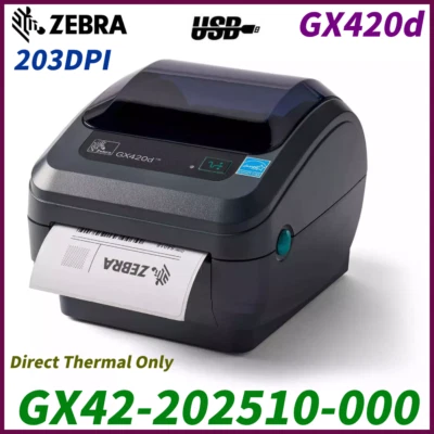 Zebra GX420d Direct Thermal Printer USB Serial and Parallel Port GX42-202510-000 - Image 1 of 4