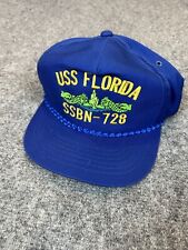VTG USS Florida SSBN-728 Snapback Hat Mens Blue Navy Military Made In Korea