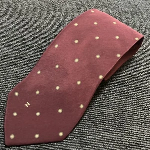 Designer Red CHANEL CC Necktie Tie 100% Silk Made In Italy Nice! - Picture 1 of 6