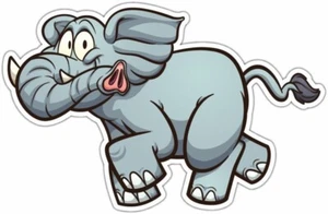Cartoon Elephant African Animal Car Bumper Vinyl Sticker Decal 5"X4" - Bild 1 von 1