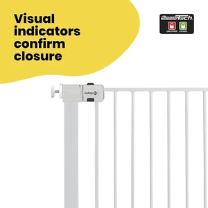 Safety 1st Easy Close Extra Tall Baby Gate - Pressure Fit, 73-94cm, White - Picture 1 of 12