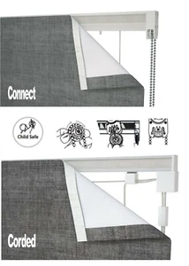 CONNECT Aluminium Kassette oder SCHNUR römische Jalousie Kit kindersicher - SCHNELLE Lieferung - Bild 1 von 11