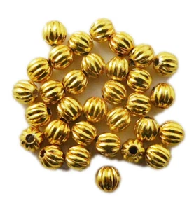 250 Pcs 3mm Corrugated Bead 18k Gold Plated ha-536 - Picture 1 of 1