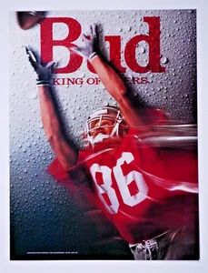 Budweiser Football Vintage 1989 This Buds For You Original Print Ad 8.5 x 11" - Picture 1 of 3