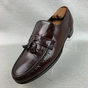 Florsheim Mocasines Cuero Marrón Delantal Punta Redonda Zapatos Sin Cordones Talla 12 - Imagen 1 de 12